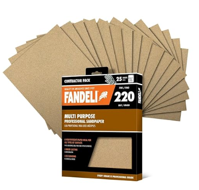 Papel de Lija Multiusos (Grano 220 | 25 Hojas de 23 x 28 cm)